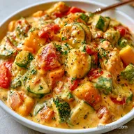 Slow Cooker Cheesy Vegetables for 8