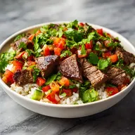 Steak Burrito Bowl with Citrus Rice in 35 Min