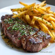 Steak Frites with Crispy Baked Fries Ready in 30 Min