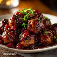 Christmas Cranberry Meatballs: The Ultimate Sticky Thyme Glaze Appetizer