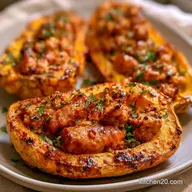 Stuffed Delicata Squash with Pork Sausage