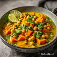 Sweet Potato and Chickpea Curry with Coconut Milk