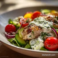 Mediterranean Chicken Salad with Tzatziki in 30 Min