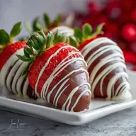 Valentine's Chocolate Covered Strawberry Recipe with White Chocolate Drizzle: Crisp & Glossy