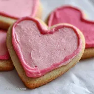 Valentine's Day Cookie with Pink Frosting: No Chill Dough