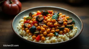 Easy Chickpea Ratatouille with Fluffy Couscous: A Warm, Comforting Delight recipe card