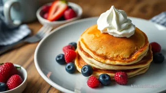 Fluffy Pancakes with Berry Whipped Cream