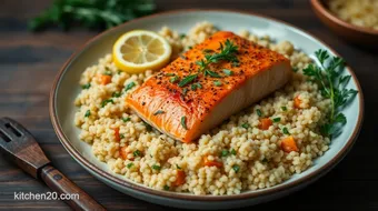 Easy Harissa Salmon with Herby Couscous - Your New Dinner Favorite recipe card