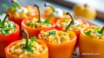 S Rosen's Party Entertainers Recipes: 5 Easy Mini Stuffed Bell Peppers! recipe card