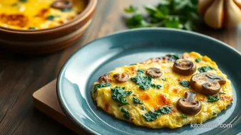 Quick Spinach & Mushroom Omelette Delight