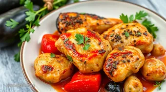 Roast Eggplant Chicken Healthy Delight