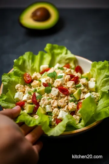 Chicken Avocado and Mozzarella Salad presentation