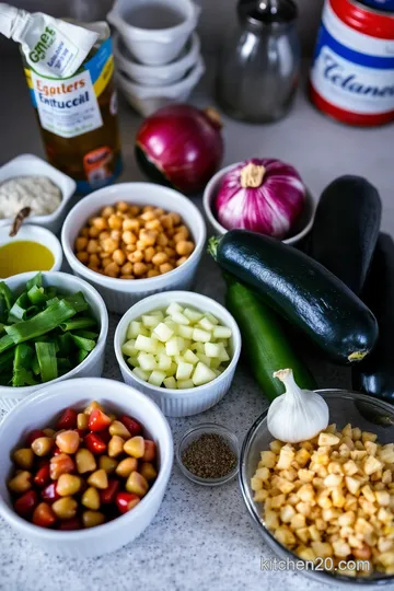 Chickpea Ratatouille and Couscous: A Cozy Vegan Dish ingredients