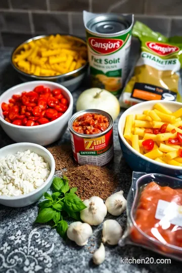 Classic Baked Ziti with a Cheesy Twist ingredients