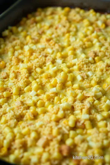 Corn Oven Delight: Savory Baked Corn Casserole presentation