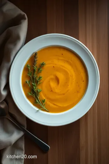 Creamy Butternut Squash Soup with a Touch of Spice presentation