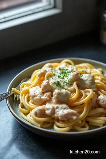 Creamy Chicken Alfredo Delight presentation
