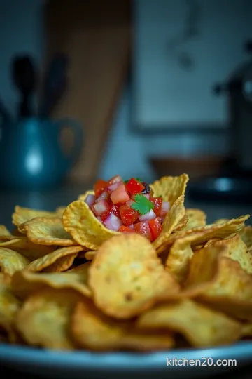 Crispy Homemade Tortilla Chips with Fresh Tomato Salsa presentation