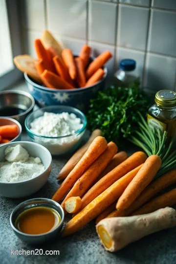 Easy Honey and Mustard Roasted Carrots and Parsnips ingredients