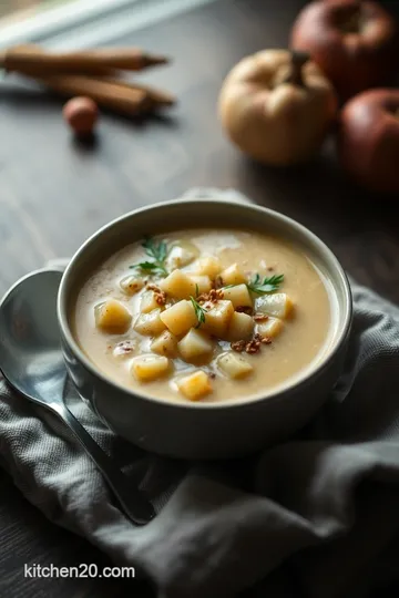 Easy Parsnip and Apple Soup presentation