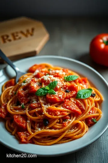 Easy Tomato Pasta Recipe presentation