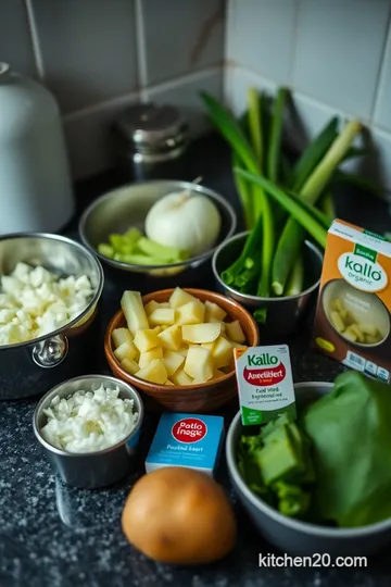 Easy Vegan Leek and Potato Soup ingredients