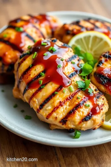 Grilled Chicken with Honey Bourbon Sauce presentation