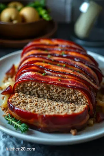 Heavenly Bacon-Wrapped Meatloaf presentation