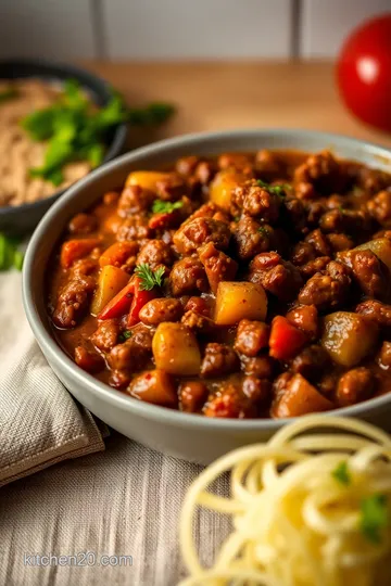 Leftover Roast Beef Chili presentation