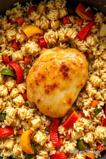 One Pan Oven Baked Chicken and Rice presentation