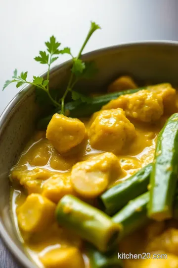 Yellow Curry Okra Delight presentation