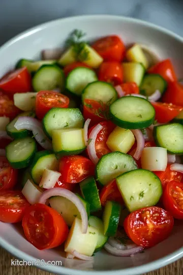 Refreshing Cucumber Salad with Tangy Dressing presentation