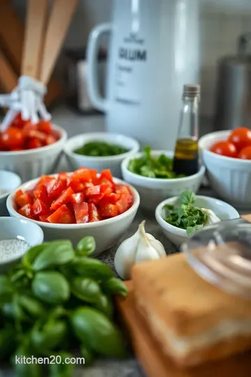 Rustic Tomato Basil Bruschetta ingredients