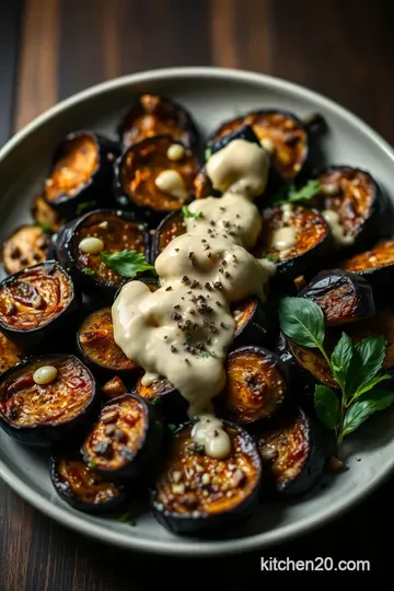 Savory Roasted Eggplant with Creamy Tahini Drizzle presentation