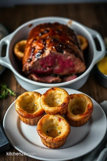 Simple Roast Beef and Mini Yorkshire Puddings presentation