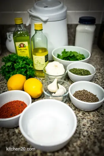 Sizzling Grilled Cauliflower Steaks with Herb Marinade ingredients