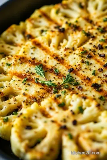 Sizzling Grilled Cauliflower Steaks with Herb Marinade presentation