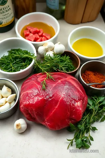 Smoked Beef Heart with Garlic and Herbs ingredients