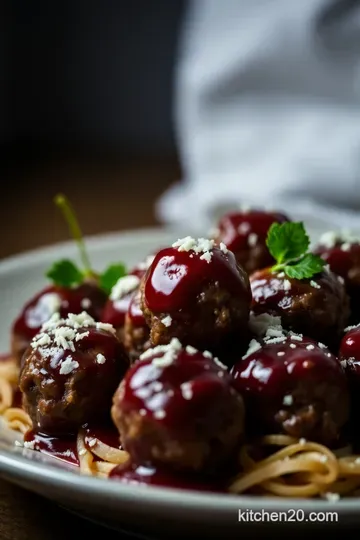 Sweet & Savory Grape Jelly Meatballs presentation