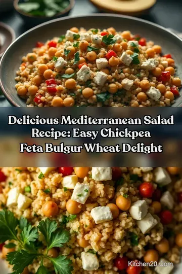 Delicious Mediterranean Salad Recipe: Easy Chickpea Feta Bulgur Wheat Delight : PIN FOR LATER Delicious Mediterranean Salad Recipe: Easy Chickpea Feta Bulgur Wheat Delight