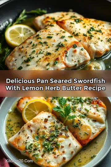 Delicious Pan Seared Swordfish with Lemon Herb Butter Recipe : PIN FOR LATER Delicious Pan Seared Swordfish with Lemon Herb Butter Recipe