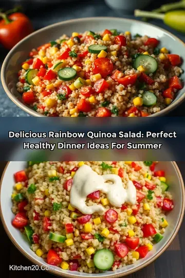 Delicious Rainbow Quinoa Salad: Perfect Healthy Dinner Ideas for Summer : PIN FOR LATER Delicious Rainbow Quinoa Salad: Perfect Healthy Dinner Ideas for Summer