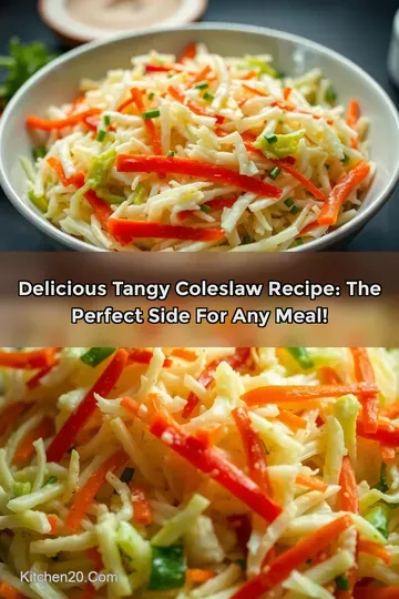 Delicious Tangy Coleslaw Recipe: The Perfect Side for Any Meal! : PIN FOR LATER Delicious Tangy Coleslaw Recipe: The Perfect Side for Any Meal!