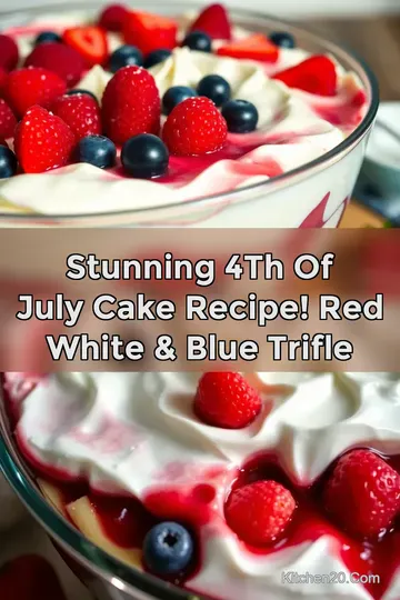 Stunning 4th of July Cake Recipe! Red White & Blue Trifle : PIN FOR LATER Stunning 4th of July Cake Recipe! Red White & Blue Trifle