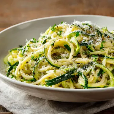 Speedy Garlic Parmesan Zucchini Noodles Pasta Ready in 15 Minutes Recipe Card