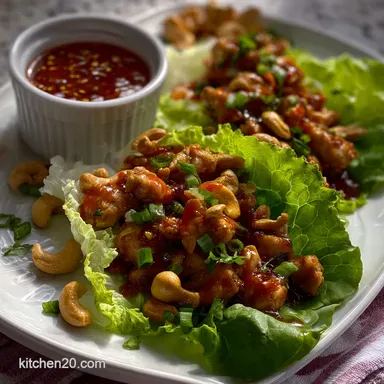 Cashew Chicken Lettuce Wraps: Ready In 30 Minutes Recipe Card