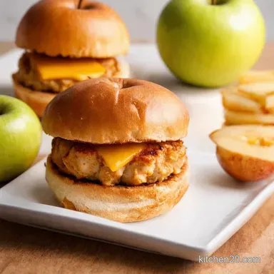 Apple Chicken Burgers Recipe My Juicy Cheddar Twist Recipe Card