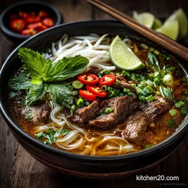 The Ultimate Home Cooks Authentic Vietnamese Beef Pho Phở Bò Recipe Card