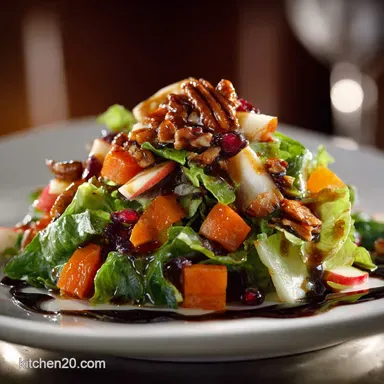 Autumn Chopped Salad Recipe with Maple-Pecan Vinaigrette Recipe Card