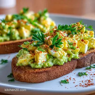 Creamy Avocado Egg Salad Toast in 15 Minutes Recipe Card